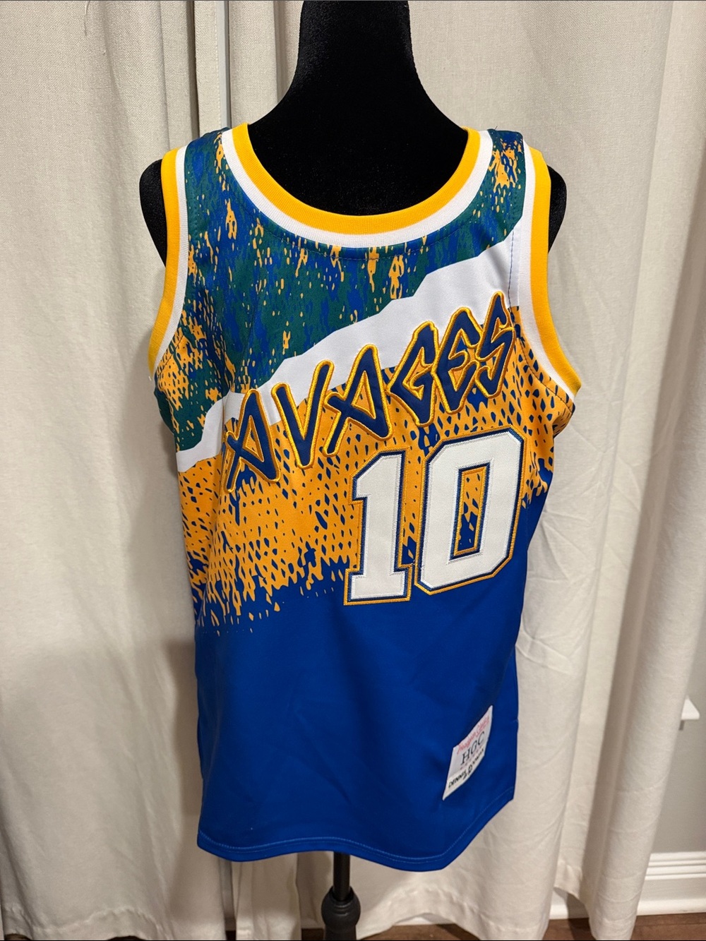 Men’s  Blue & Yellow 'Savages' Basketball Jersey - Size Kids